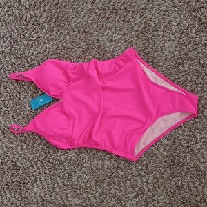 CUPSHE Hot Pink Tummy Control One Piece Swimsuit